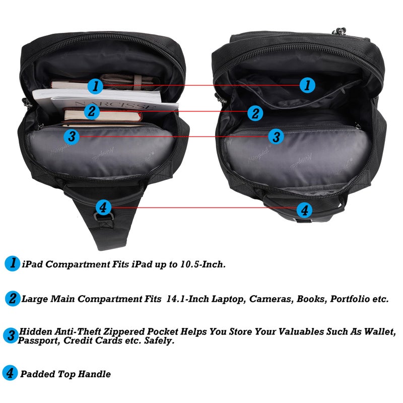 NICGID Sling Bags Chest Shoulder Backpacks, 13.3'' Laptop Backpack Crossbody Messenger Bag Travel Outdoor Men Women - Image 5